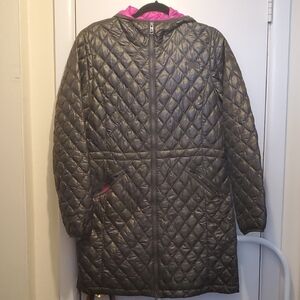 The North Face Women's Quilted Jacket - Green and Pink